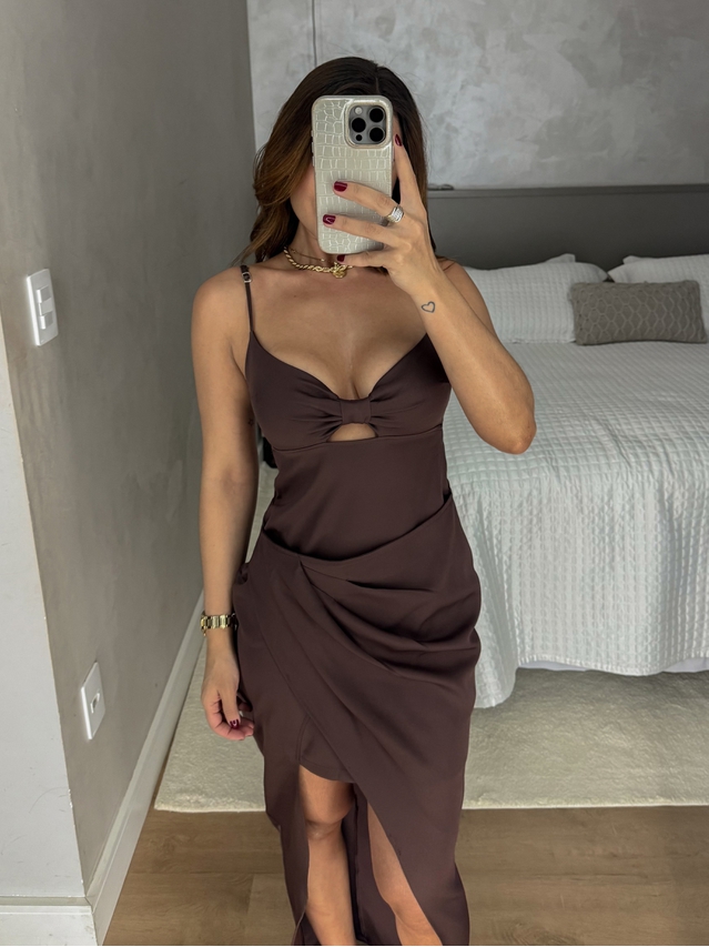 Vestido Midi Poliana Café 