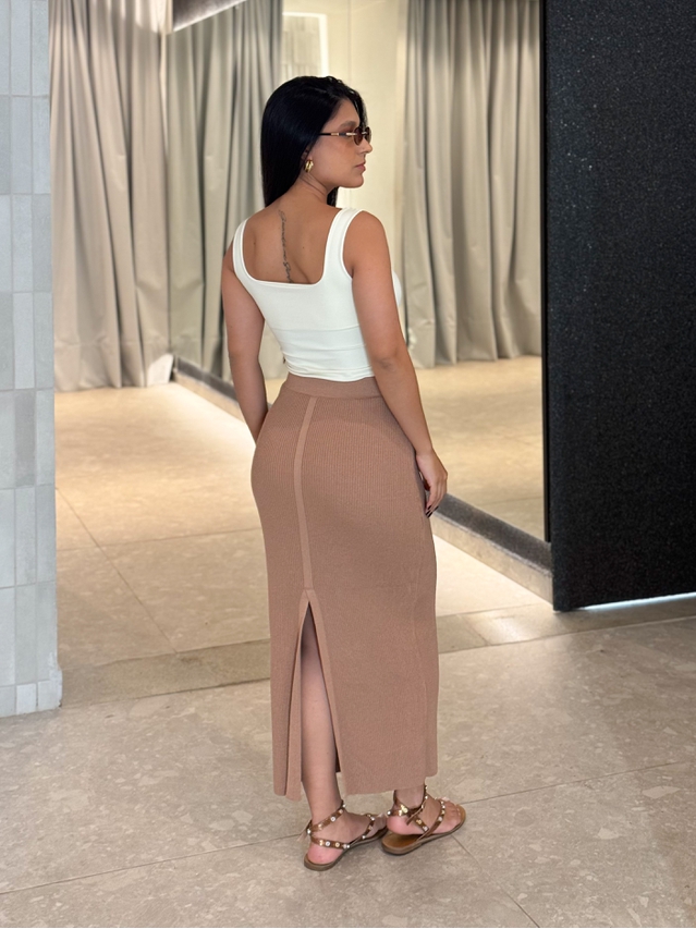 Saia Midi Tricot Lilly Cappuccino
