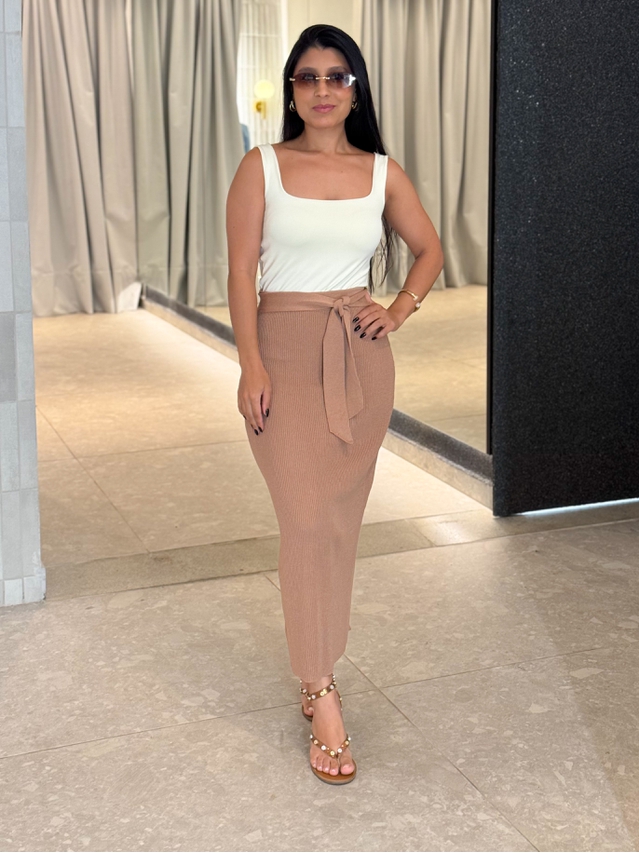 Saia Midi Tricot Lilly Cappuccino