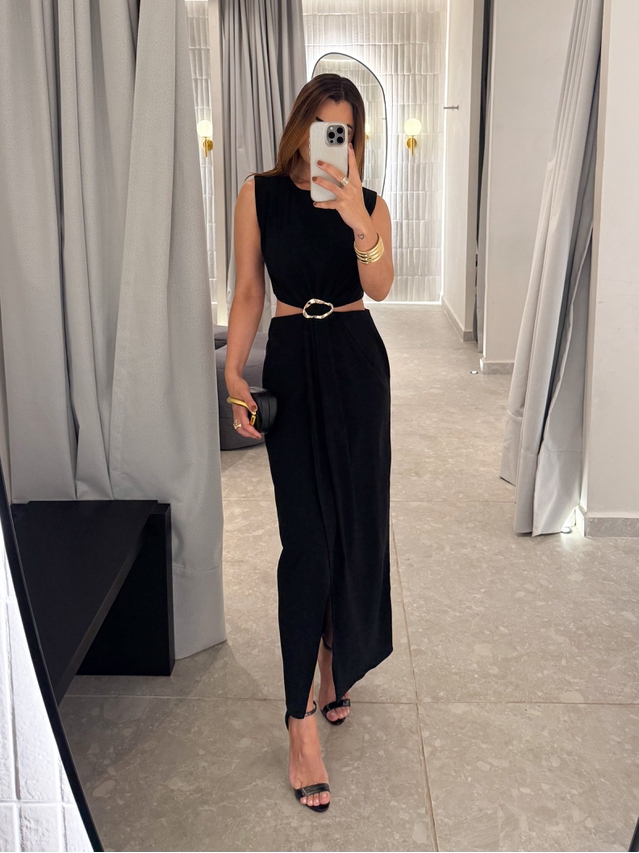 Vestido Fivela Elise Preto