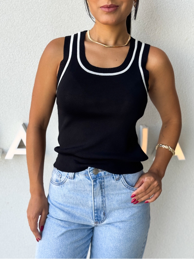Blusa Regata Nicole Preta