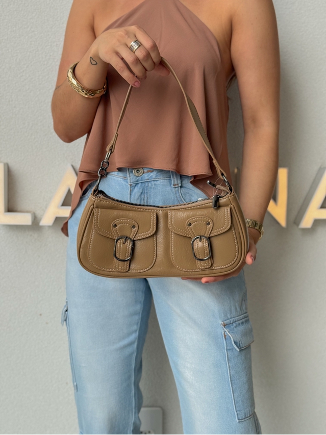 Bolsa Baguete Cáqui