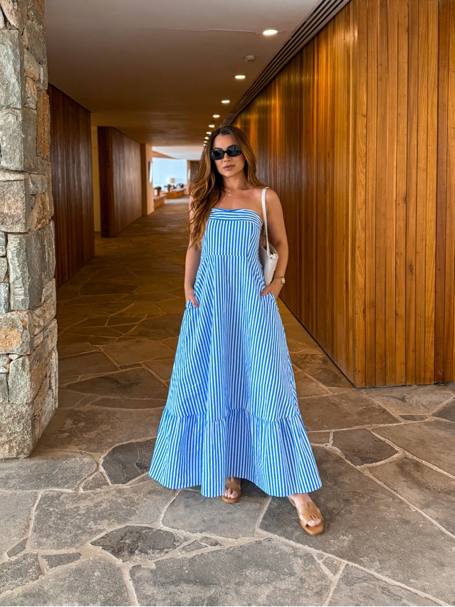 Vestido Listrado Tomara que Caia Alanis