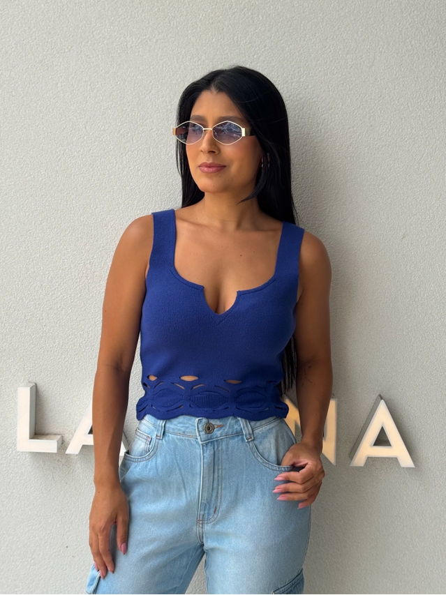 Blusa Tricot Sol Azul