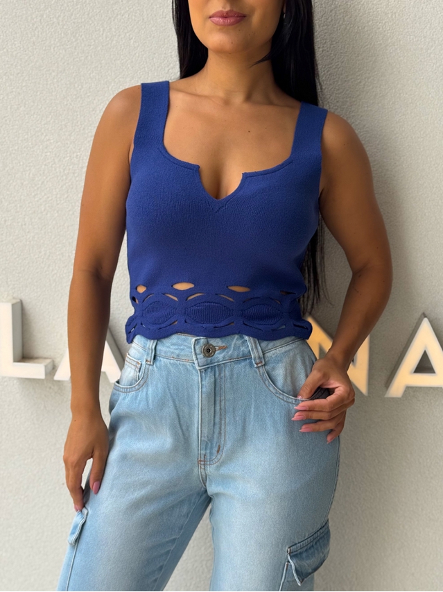 Blusa Tricot Sol Azul