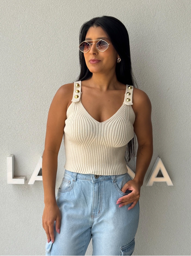 Blusa Tricot Daniela Areia