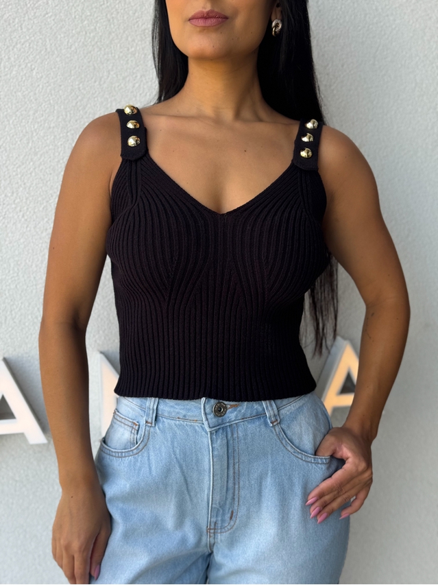 Blusa Tricot Daniela Preta