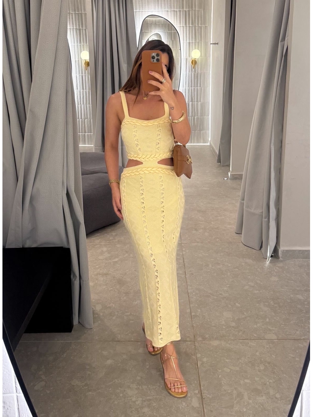 Vestido Tricot Juliana Amarelo