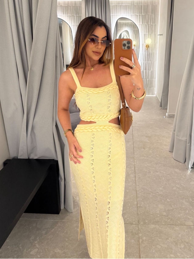Vestido Tricot Juliana Amarelo