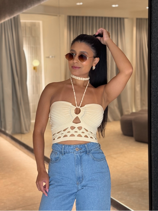 Blusa Tricot Simaria Manteiga