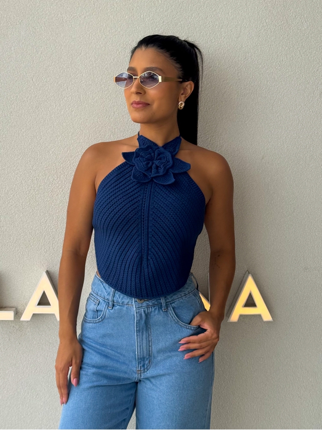 Blusa Tricot Sil Azul