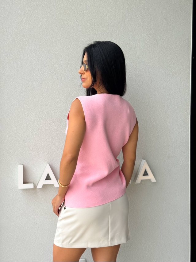 Colete Tricot Mara Rosa