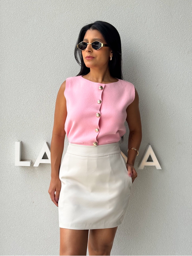 Colete Tricot Mara Rosa