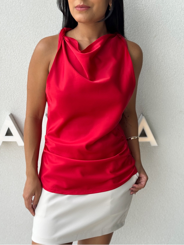 Blusa Cetim Fabricia Vermelho