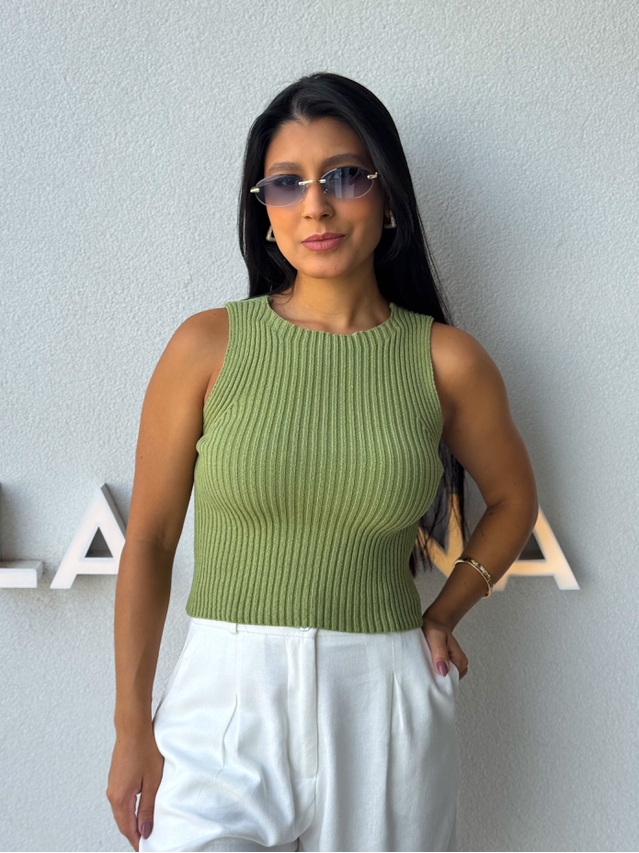 Cropped Tricot Celinne Oliva
