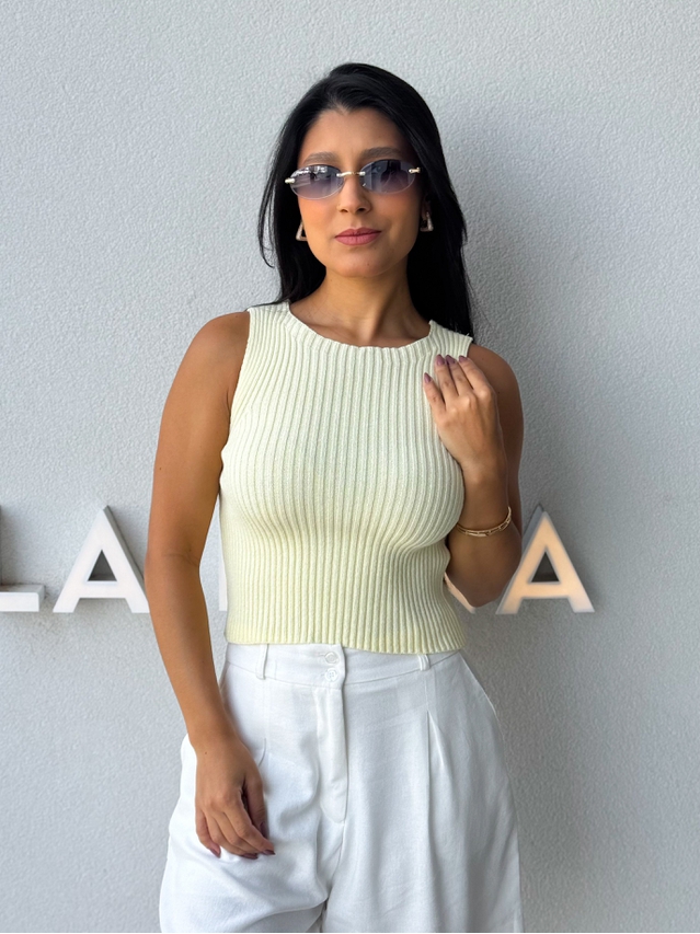 Cropped Tricot Celinne Amarelo
