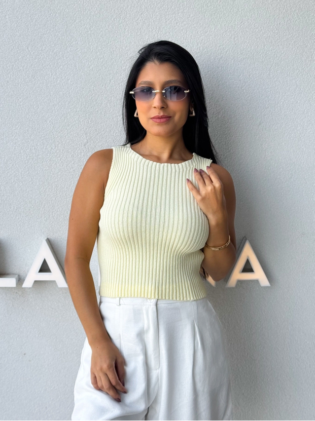 Cropped Tricot Celinne Amarelo