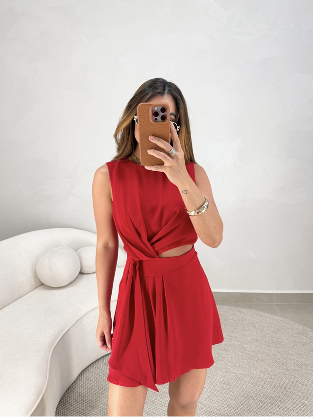 Vestido Transpassado Bahamas Vermelho