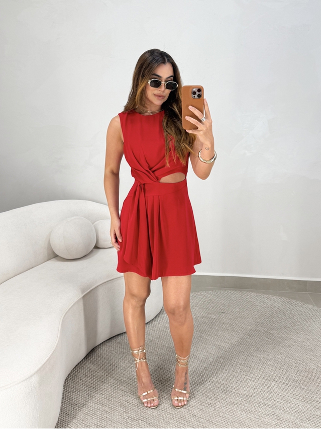 Vestido Transpassado Bahamas Vermelho