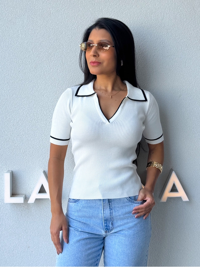 Blusa Gola Polo Leda Branca