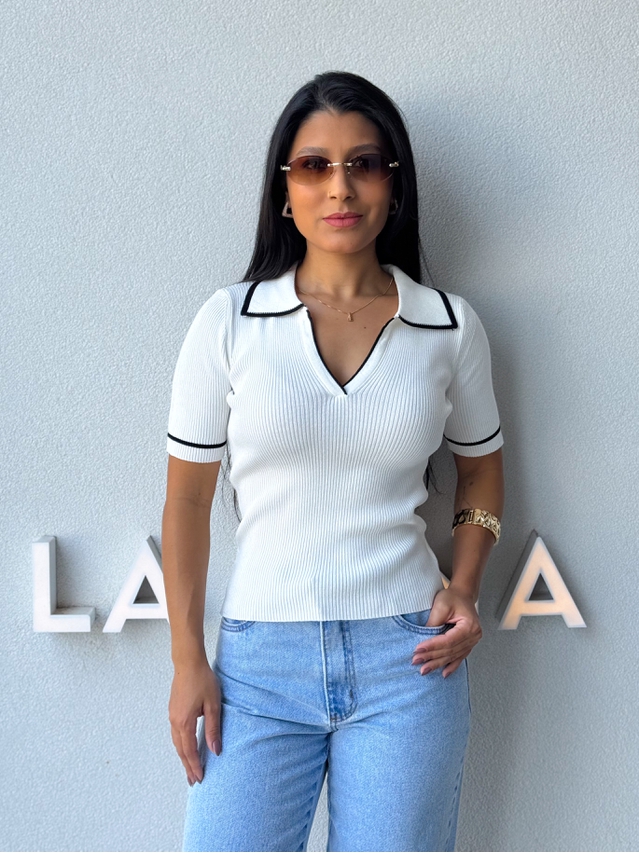 Blusa Gola Polo Leda Branca