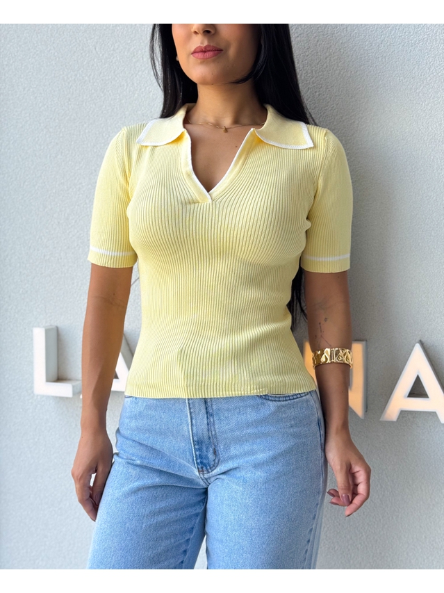 Blusa Gola Polo Leda Amarela 