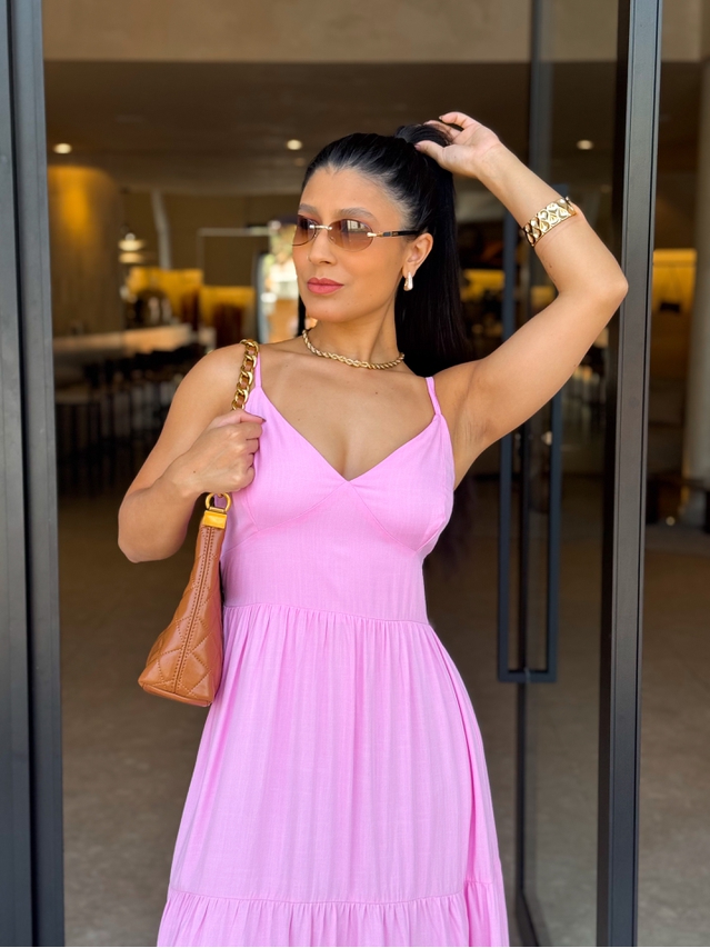 Vestido Midi Atenas Rosa