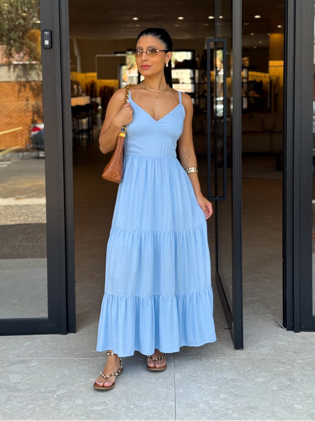 Vestido Midi Atenas Azul