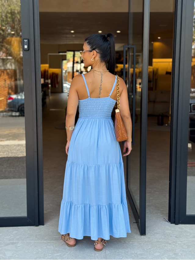 Vestido Midi Atenas Azul
