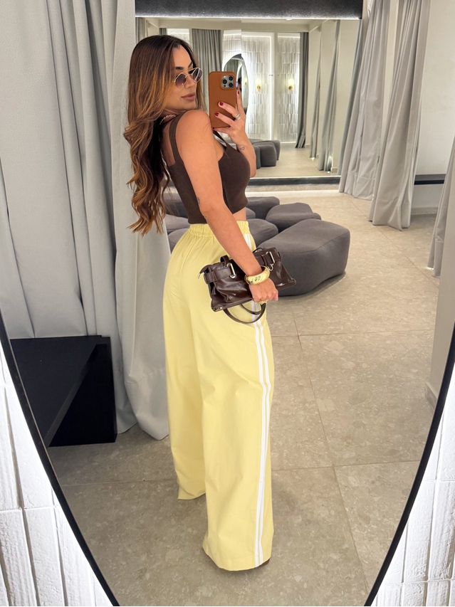 Calça Listra Soraia Manteiga