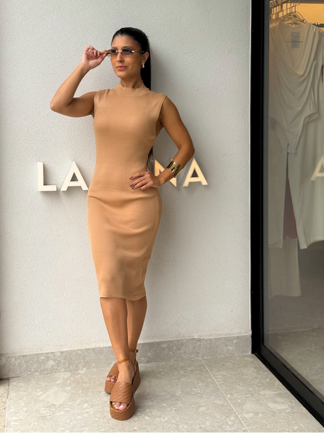 Vestido Tricot Valéria Mocha Mousse