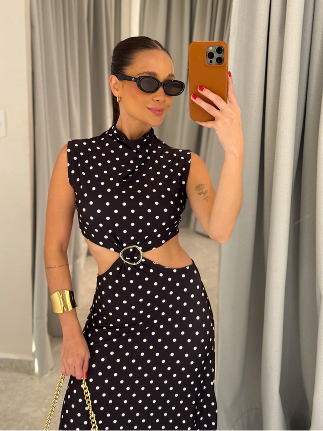 Vestido Midi Poá Diane 