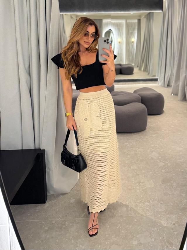 Saia Tricot Aisha Areia