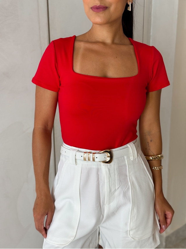 Body Manguinha Lara Vermelho