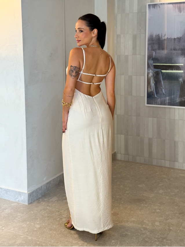 Vestido Meia Taça Jade Marfim