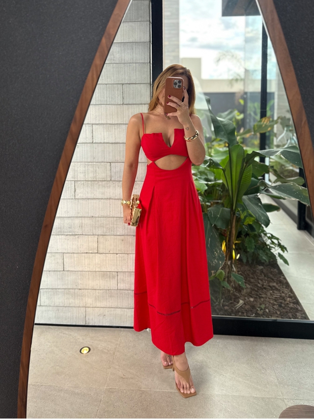 Vestido Midi Maraisa Vermelho 