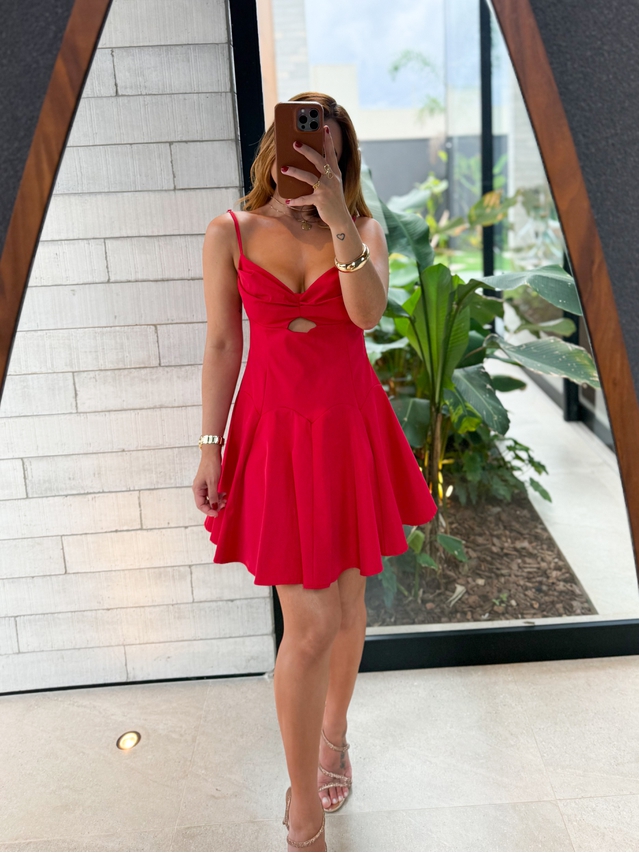 Vestido Decote Jully Vermelho