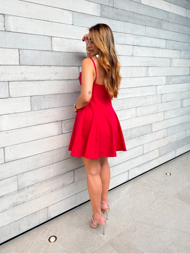 Vestido Decote Jully Vermelho