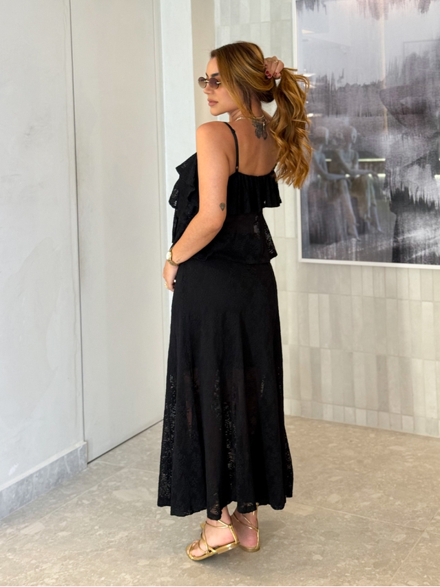 Conjunto Rendado Dara Preto