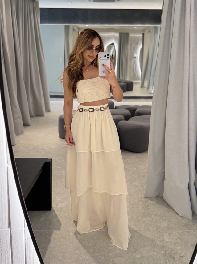 Conjunto Saia Rubia Manteiga