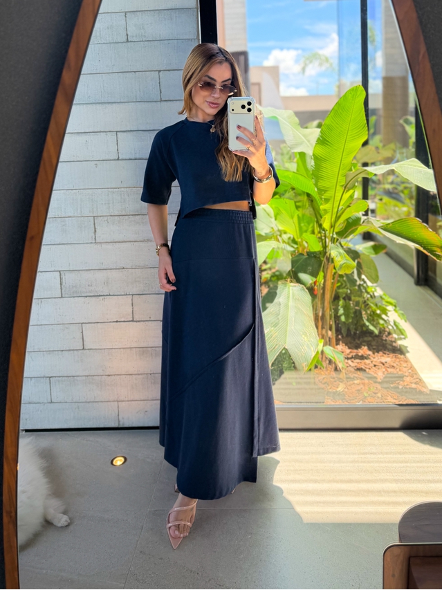 Conjunto Saia Assimétrica Brielle Marinho