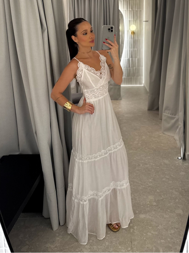 Vestido Chiffon Érica Branco