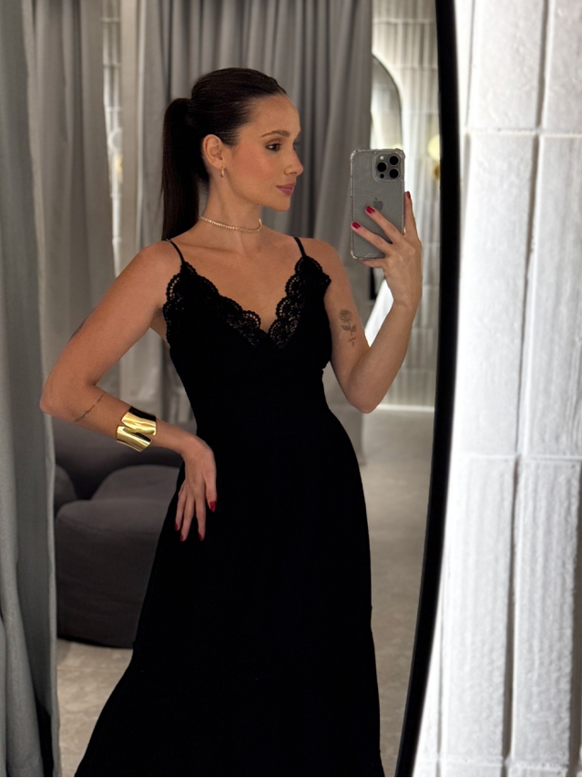 Vestido Chiffon Érica Preto