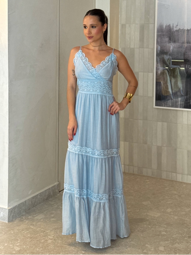Vestido Chiffon Érica Azul