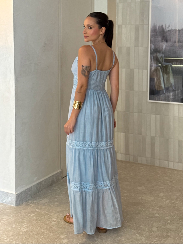 Vestido Chiffon Érica Azul