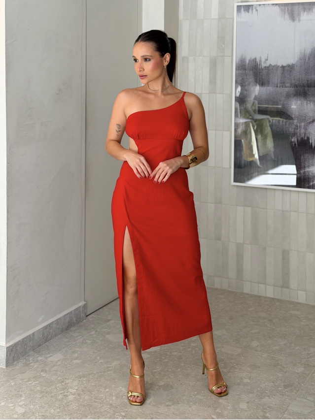 Vestido Midi Helena Vermelho