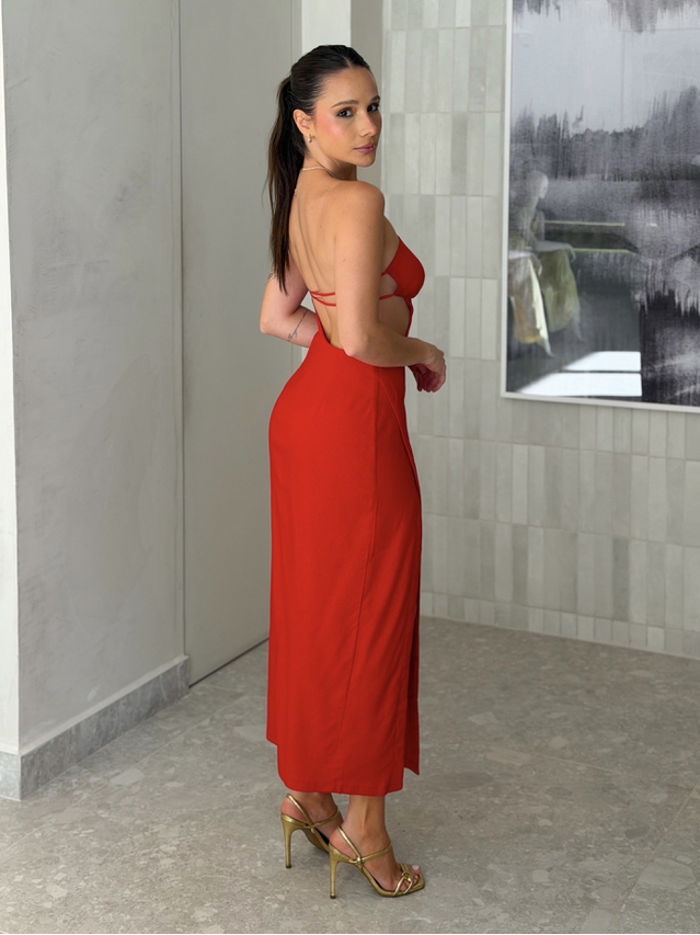 Vestido Midi Helena Vermelho