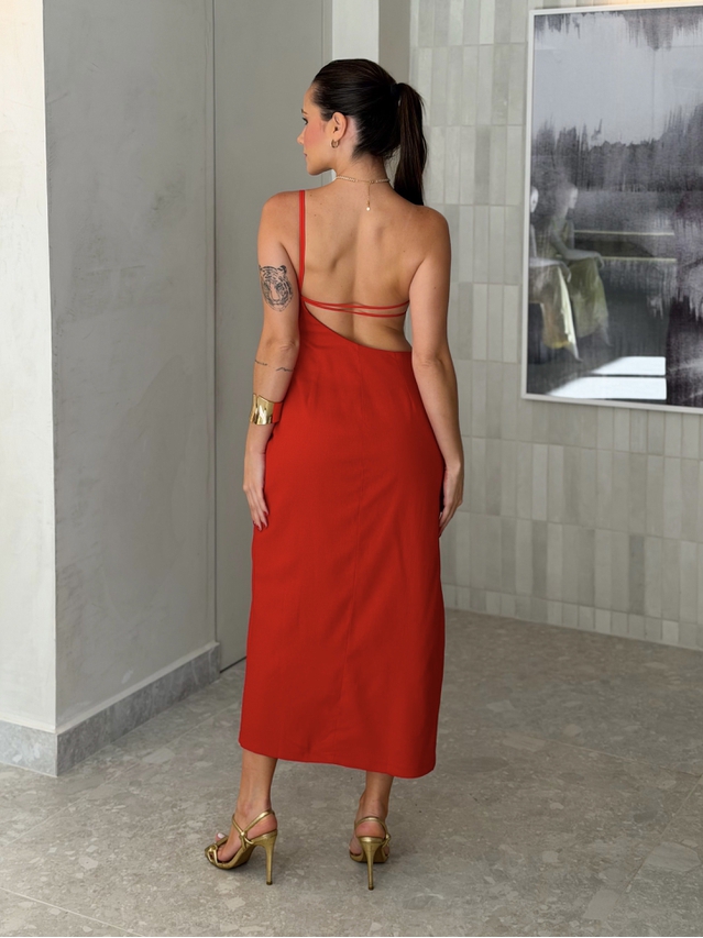 Vestido Midi Helena Vermelho