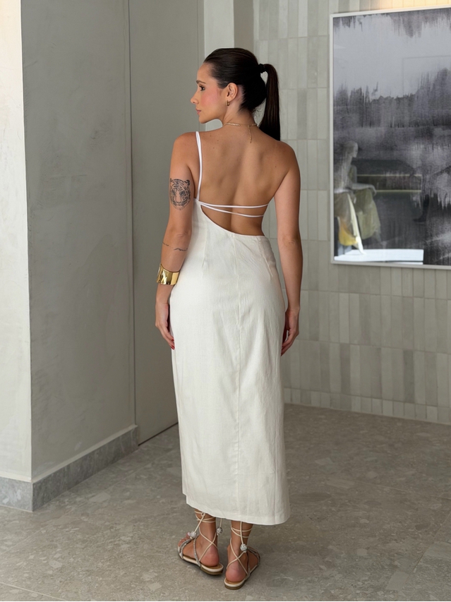 Vestido Midi Helena Branco 