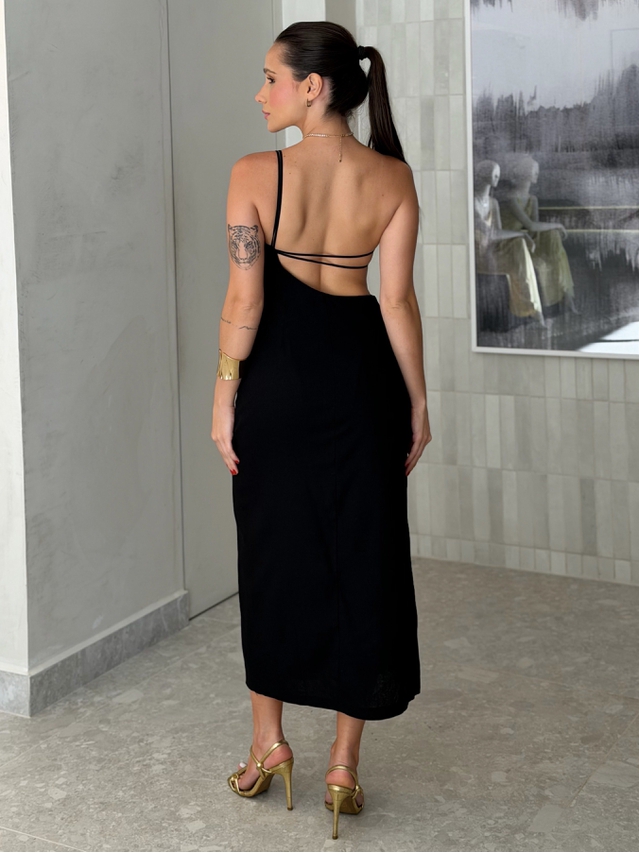Vestido Midi Helena Preto 